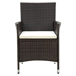 Avis Maison Chic Lot de 4 Chaises de jardin,Fauteuil d'extérieur avec coussins Résine tressée Marron -MN63857