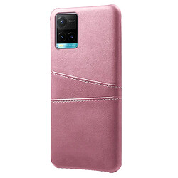 Coque en TPU + PU anti-chocs avec porte-cartes, or rose pour votre Vivo Y21/Vivo Y21s/Vivo Y33s