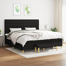 Maison Chic Lit Adulte - Lit simple Lit à sommier tapissier avec matelas moelleux - Meuble de Chambre - Noir 200x200 cm Tissu -MN54862