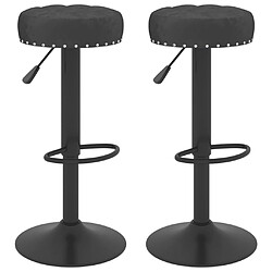 vidaXL Tabourets de bar lot de 2 Noir Velours