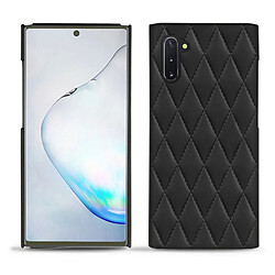 Coque cuir Samsung Galaxy Note10 - Coque arrière - Noir - Couture ( Nappa - Black ) - NOREVE