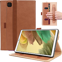 Etui en PU avec support et porte-cartes marron pour votre Samsung Galaxy Tab A7 Lite 8.7 pouces