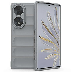 Htdmobiles Coque pour Huawei Honor 70 5G - housse etui silicone gel fine + verre trempe - GRIS CLAIR