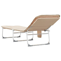 Acheter vidaXL Chaise longue pliable beige tissu