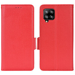 Etui en PU texture litchi, antichoc avec support rouge pour votre Samsung Galaxy A42 5G/M42 5G