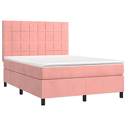 Avis Sommier à lattes,Cadre à lattes de lit pour Adulte matelas et LED Rose 140x190 cm Velours -MN45640