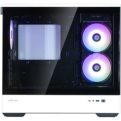 Boîtier PC Mini Tour sans alim - ZALMAN P30 BW (Noir/Blanc) - Micro ATX/Mini-ITX - 3x120mm A-RGB - USB-C/3.0/HD Audio