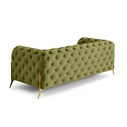 Avis Lisa Design Camden - canapé 3 places chesterfield en velours - pieds en métal doré