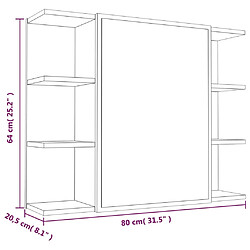 vidaXL Armoire à miroir de salle de bain Chêne brun 80x20,5x64 cm Bois pas cher