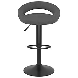 Avis vidaXL Tabourets de bar lot de 2 gris foncé velours