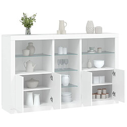 Maison Chic Commode Buffet - Meuble de rangement avec lumières LED blanc 162x37x100 cm -GKD35858