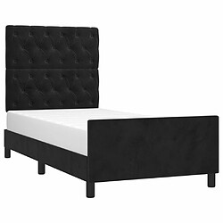 Avis Maison Chic Lit adulte - Cadre Structure de lit avec tête de lit Contemporain Noir 80x200 cm Velours -MN44536