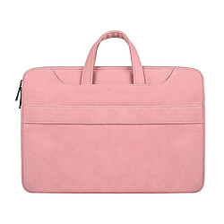 Wewoo Sacoche ST06S Étanche en cuir PU Zipper Caché Bandoulière Portable Sac à pour ordinateur de 13,3 poucesavec Magic Stick & Suitcase Ceinture Rose