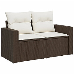 Maison Chic Salon de jardin avec coussins 9 pcs, Ensemble Tables et chaises de jardin, marron résine tressée -GKD650569 pas cher