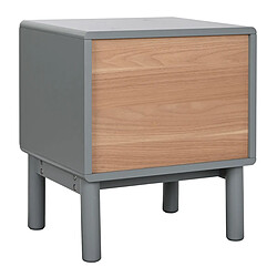 Avis Pegane Table de nuit, table de chevet en bois coloris vert et PU coloris gris - longueur 48 x profondeur 40 x Hauteur 55 cm