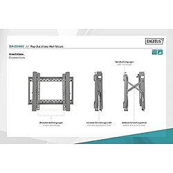 Avis DIGITUS Support TV Mural - pour téléviseurs ou moniteurs 45-70`` - Fonction Pop-Out - Charge Max. 70 kg - VESA 200x200 à 600x400 - antivol - réglage Fin - Noir