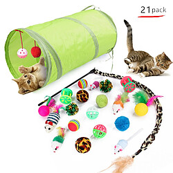 Universal 21 paquets de jouets pour chats, balles amusantes, souris, tableaux, plumes, piqures, jouets pour chats, fournitures pour animaux.