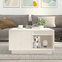 Avis Maison Chic Table basse,Table Console Table d'appoint, Table pour salon Blanc 60x61x32,5 cm Bois massif de pin -MN24126