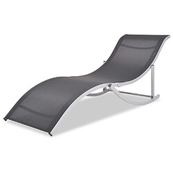 vidaXL Chaises longues lot de 2 noir et gris