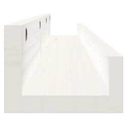 Acheter vidaXL Étagères murales 2 pcs Blanc 80x12x9 cm Bois de pin massif