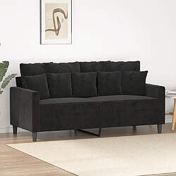 Maison Chic Canapé à 2 places,Sofa de Salon,Canapé droit Noir 140 cm Velours -GKD890304