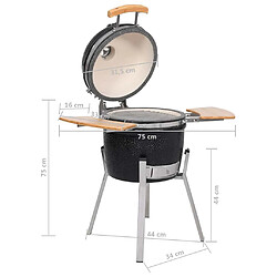 vidaXL Barbecue à fumoir Kamado Céramique 76 cm pas cher