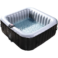 Habitat Et Jardin Spa Gonflable NICE en PVC - 6 places - Gris/Noir