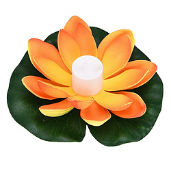 Avis Imperméable Sans Flamme Flottant LED Lotus Lumières Piscine Décoration Orange 18cm