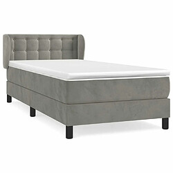 Maison Chic Lit Adulte - Lit simple Lit à sommier tapissier et matelas moelleux - Meuble de Chambre - Gris clair 80x200 cm Velours -MN32602