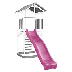 Avis AXI Beach Tower Aire de Jeux avec Toboggan en Violet & Bac à Sable | Grande Maison Enfant extérieur en Gris & BLANC | Cabane de Jeu en Bois FSC