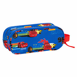 Trousse Fourre-Tout Double Cars Race ready Bleu 21 x 8 x 6 cm