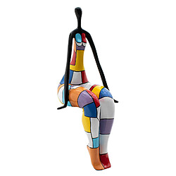 Statuette Silhouette Décorative Femme Position Assise Kuatéh Audrey en Polyrésine 36x32x74 cm Multicolore