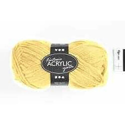 Pelote de laine acrylique Fantasia, L: 80 m, jaune clair, 50gr