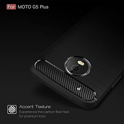 Wewoo Coque noir pour Motorola Moto G5 Plus Texture de fibre de carbone brossé Antichoc TPU housse de protection pas cher