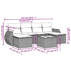 Avis Maison Chic Salon de jardin avec coussins 7 pcs | Ensemble de Table et chaises | Mobilier d'Extérieur gris résine tressée -GKD16191