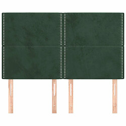 Avis Maison Chic Lot de 4 Têtes de lit design pour chambre - Décoration de lit Vert foncé 72x5x78/88 cm Velours -MN35424