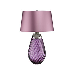 Avis Elstead Lighting Lampe de table Lena Verre Verre teinté prune / Abat-jour chiné