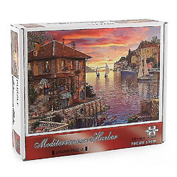 Universal 1000 pièces coucher de soleil méditerranéen puzzle bricolage puzzle jouets assemblage image déco pas cher