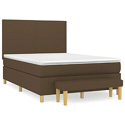 Maison Chic Lit adulte- Lit + matelas,Sommier à lattes de lit avec matelas Marron foncé 140x190 cm -GKD33885