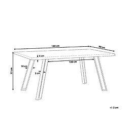 Avis Beliani Table de salle à manger noire et marron clair 180 x 90 GRAHAM