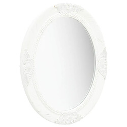 Maison Chic Miroir mural style baroque | Miroir Décoration pour Maison Salle de Bain 50x60 cm Blanc -GKD23766