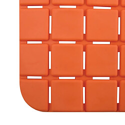 MSV Tapis Fond de baignoire antidérapant Caoutchouc QUADRO 36x76cm Orange