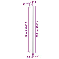 vidaXL Poignées d'armoire 10 pcs noir 320 mm acier inoxydable pas cher