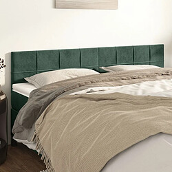 Maison Chic Lot de 2 Têtes de lit design pour chambre - Décoration de lit Vert foncé 100x5x78/88 cm Velours -MN14078