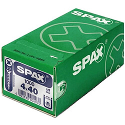 Spax Vis à bois aggloméré tête fraisée emp pozidriv acier zingué blanc entièrement filetées Wirox, Ø 3 mm, L 45 mm, bte 1000