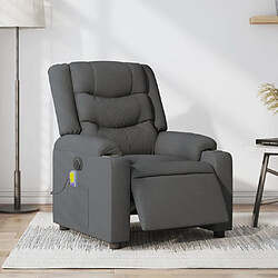 Maison Chic Fauteuil Relax pour salon, Fauteuil inclinable de massage électrique gris foncé tissu -GKD61112