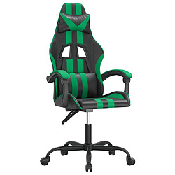 vidaXL Chaise de jeu Noir et vert Similicuir