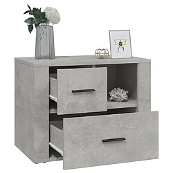 Acheter Maison Chic Table de chevet,Table de Nuit,Meuble de Rangement Gris béton 60x36x45 cm Bois d'ingénierie