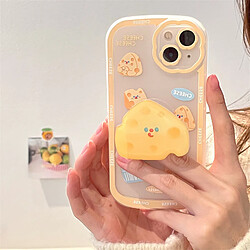 GUPBOO Étui pour iPhone11ProMax Cartoon Cheese Holder Phone Case Silicone Transparent