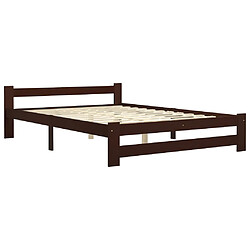 vidaXL Cadre de lit sans matelas marron foncé pin massif 180x200 cm